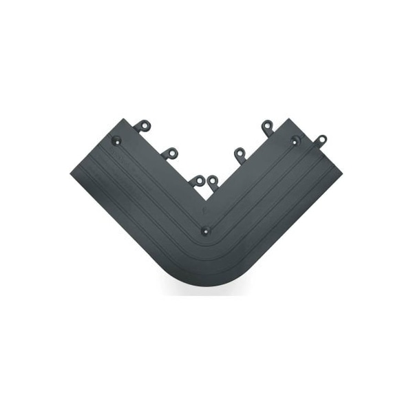 Tennesee Mat Co Wearwell ErgoDeck Heavy Duty Outside Corner 7/8in Thick 1.25' x 1.25' Black - Case of 4 560.78x6x15x15BK-CS4 - main